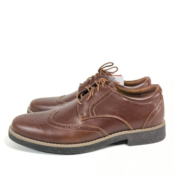 Deer Stags Mens Creston Wingtip Oxford Dress Shoes 10 Redwood Brown main image 7
